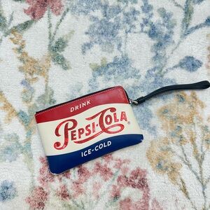 Coach Black Leather Wrist Bag +Pepsi Cola co-branded